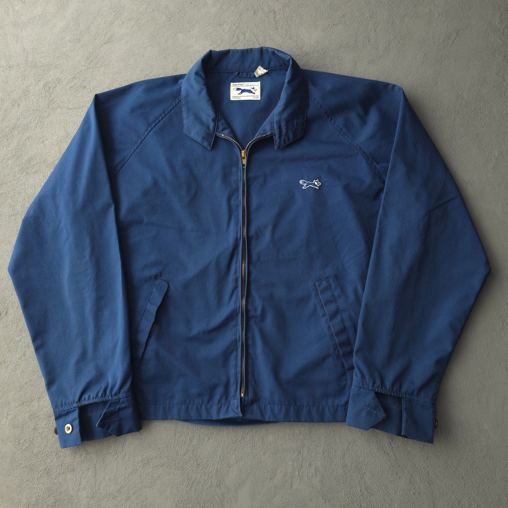 Vintage 80s The Fox JCPenney Blue Harrington Jacket Large Fox Logo